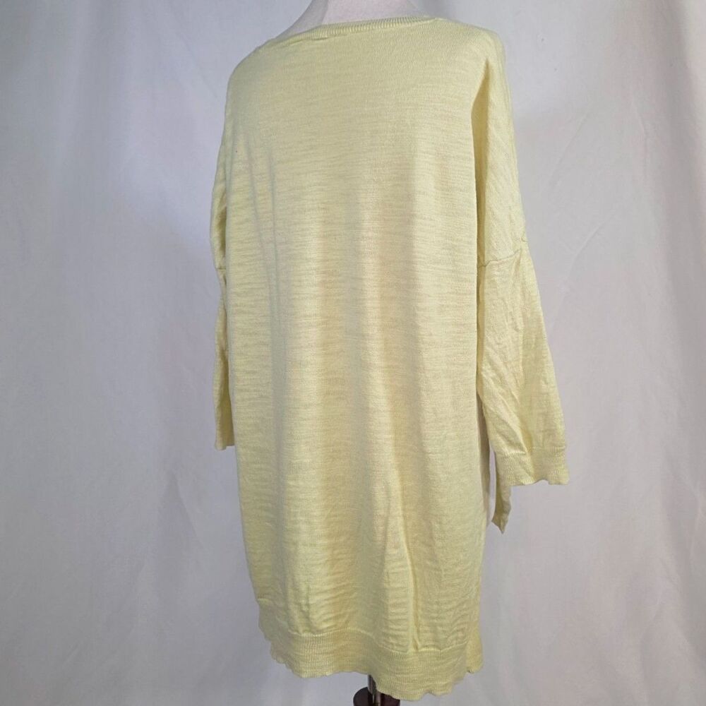 Anthropologie Moth Cotton Blend 3/4 Sleeve High-Low Knit Yellow Top Size XS - Picture 4 of 8